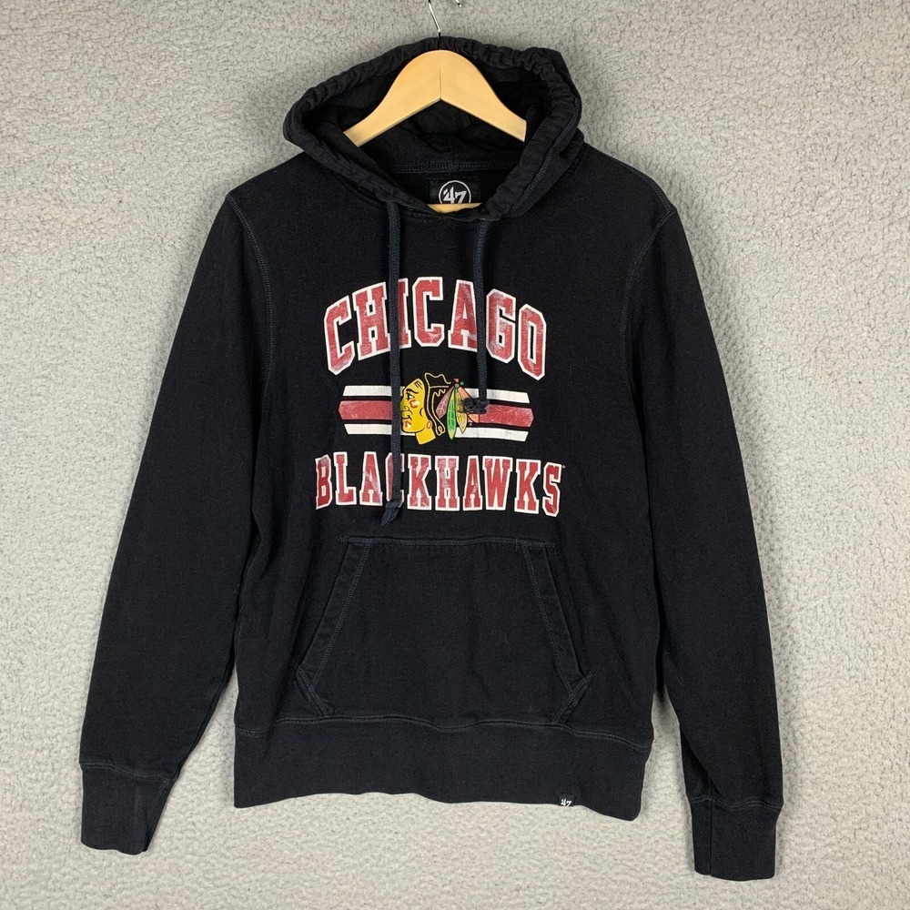 NHL Chicago Blackhawk Hoodie Medium 47' Sweatshirt Black Hockey